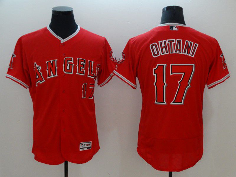 Men Los Angeles Angels #17 Ohtani Red Elite MLB Jerseys